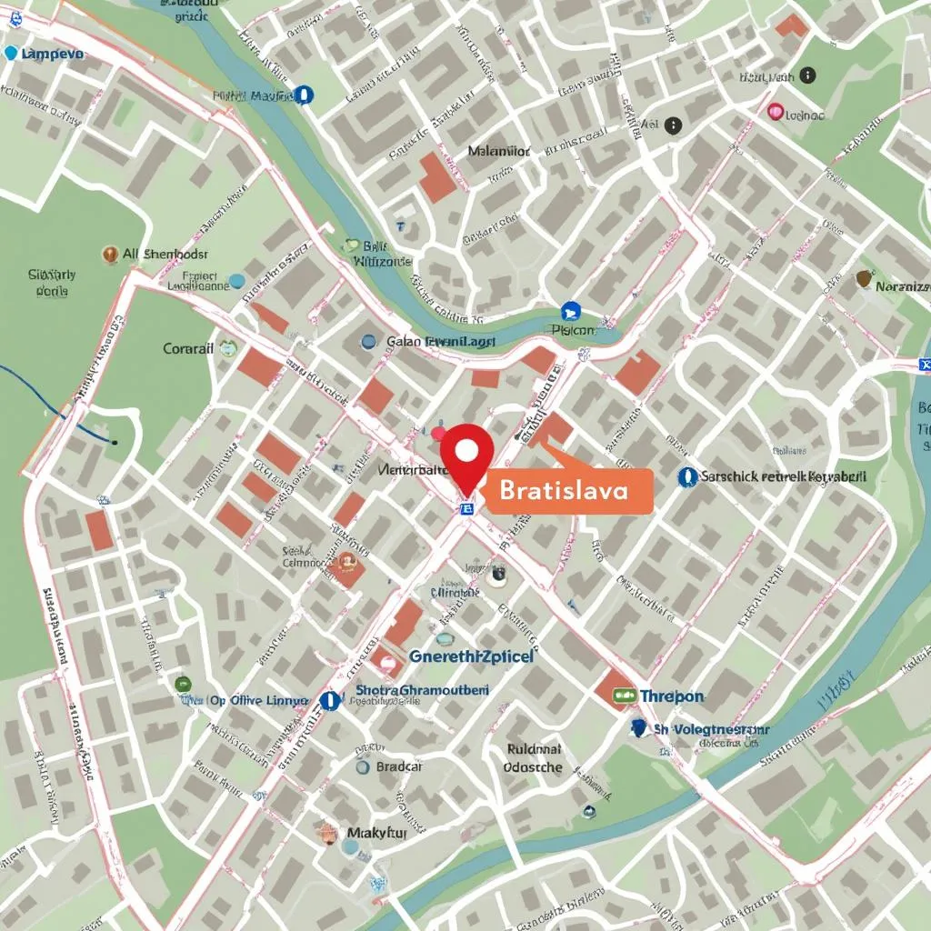 Mapa našej kancelárie v Bratislave